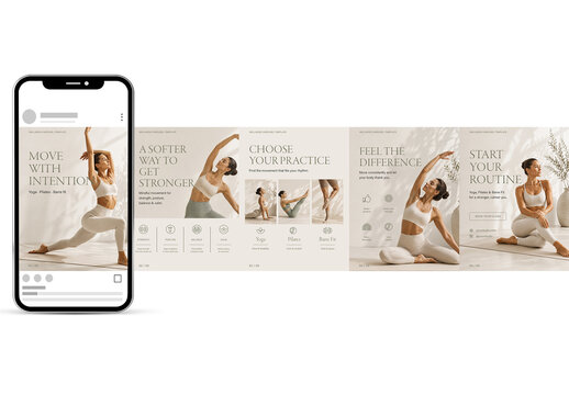 Wellness Yoga & Fitness Social Media Carousel