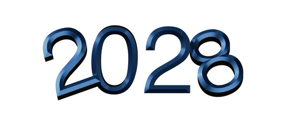 Bold blue 2028 text design, perfect for new year greetings and futuristic concepts. Great © vegefox.com