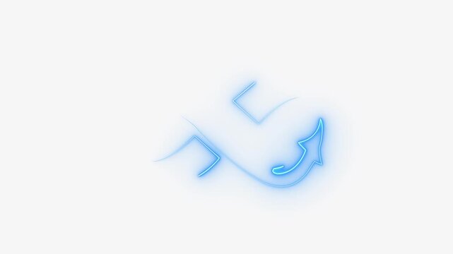 Glowing blue neon infinity symbol loop animation on white background 4k video.