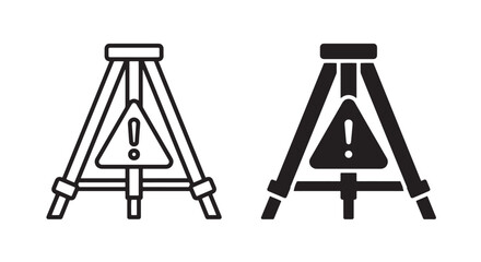 Black and white warning sign stands Vector, illustration © Jrdesign0