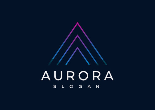 Upward Triangle Graphic With Gradient Colors And Text Below