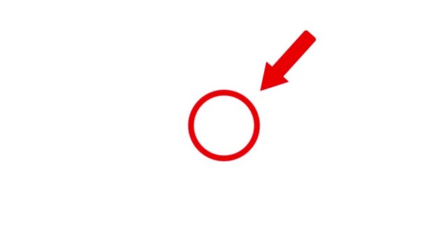 Animated highlight arrow pointing 4k motion graphic isolated on white background