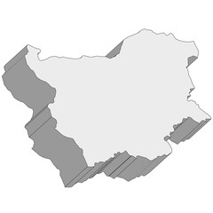 Fototapeta premium 3D map dimension - continent Europe country Bulgaria