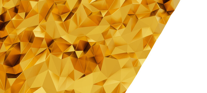 Luxurious golden geometric background with facets and sharp edges