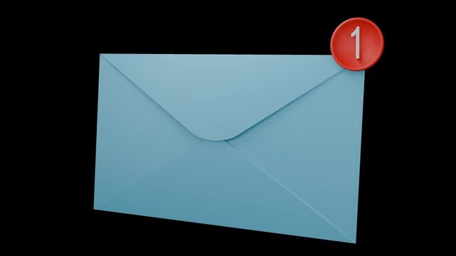 Email notification unread message inbox communication digital mail icon alpha channel suitable for conveying new messages, digital alerts, and important updates in ui/ux design or digital media.
