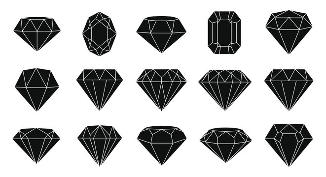 Diamond shaped Silhouettes Black And White Geometric Pattern