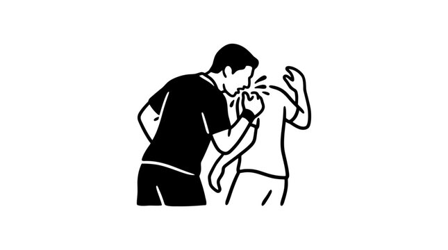Man Coughing into Elbow, Preventing Germ Spread, Health Awareness