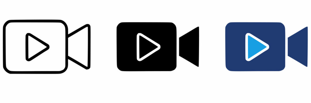 Video Camera Stroke icon collections. Containing Multimedia, Record, Play, Movie and more icons.