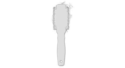 Naklejka premium A hairbrush with bristles and a handle on a transparent background