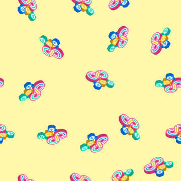 devops software isometric seamless pattern. devops software sign illustration