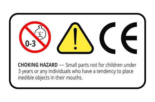 Warning Chocking Hazard Small part not for children stamp icon sign 