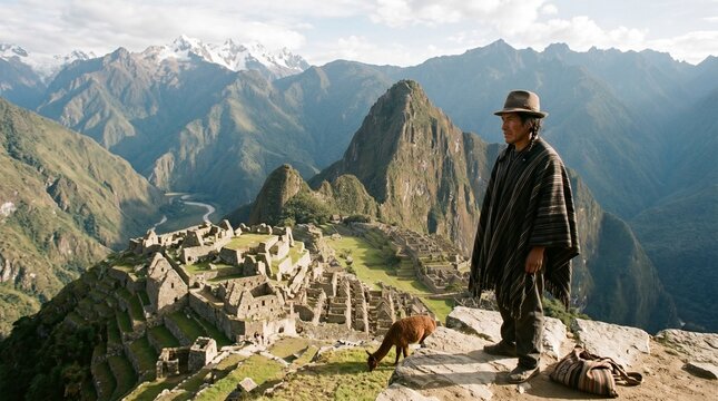 Peruvian native in the mountains