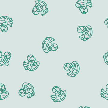 endocarditis cardiology disease line seamless pattern endocarditis cardiology disease thin line illustration