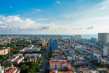 Obraz premium Havana, Cuba cityscape showing historical architecture and Caribbean Sea