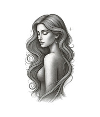Naklejka premium woman hair beauty face
