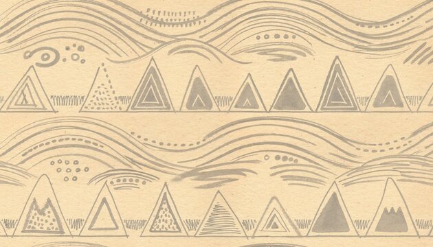 Abstract geometric patterns featuring triangles and waves in neutral tones for artistic design and creative projects