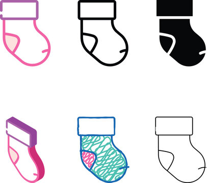 bootie socks baby cloth range color icon vector. bootie socks baby cloth sign. isolated symbol illustration