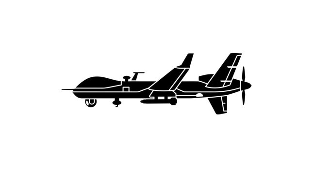 Military Drone Silhouette, Unmanned Aerial Vehicle, Remote Control Aircraft