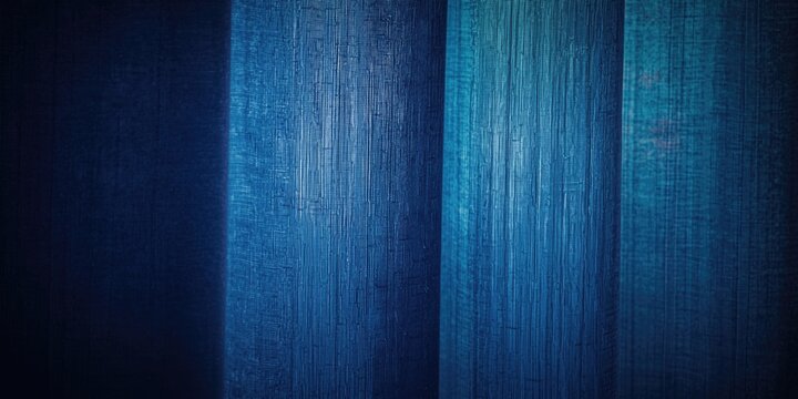 Copy space backdrop of cyanotype tinted curtain fabric woven texture