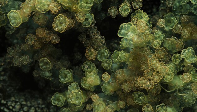 High magnification capture of the intricate structure of Micrasterias radiosa wetland algae