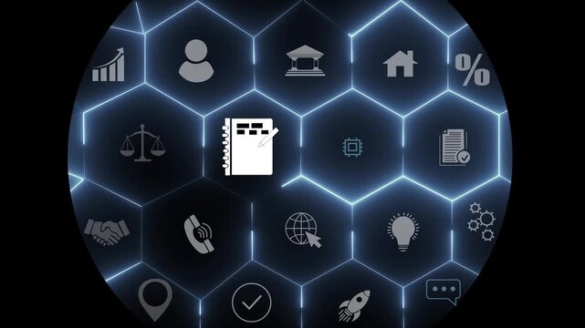 Agenda interface and strategic planning board. Task alignment, schedule tracking, business priorities and workflow organization. Motion graphics of data collection concept