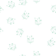 Fototapeta premium hanging toys glyph vector seamless pattern. hanging toys signthin illustration