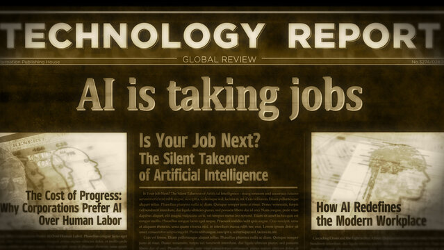 Ai is taking jobs breaking news title newspaper