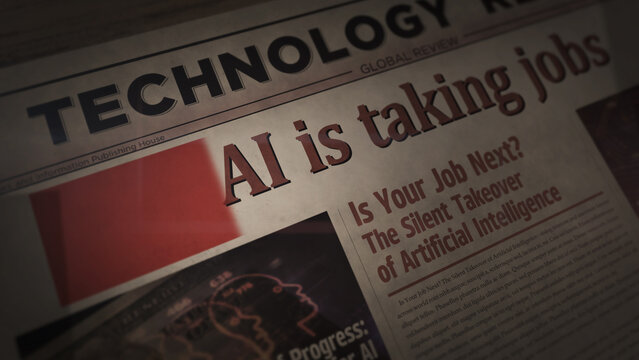 Ai is taking jobs breaking news title newspaper