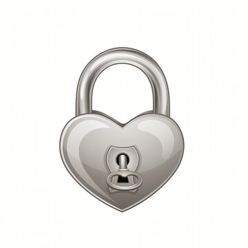 Heart-shaped silver padlock symbolizing love, security, and protection, ideal for romantic themes and concepts of trust in relationships or safe spaces.
