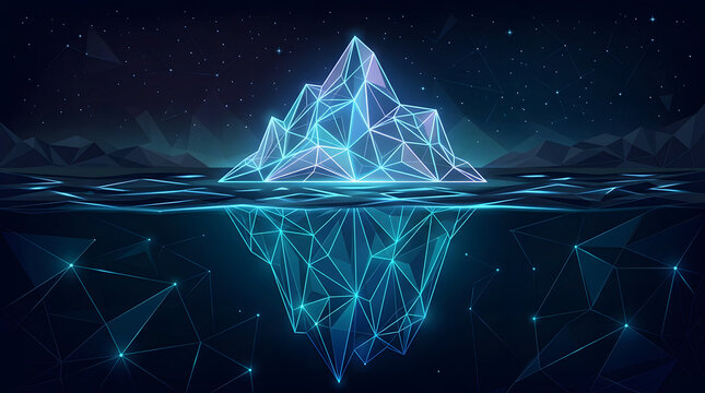 Abstract Digital Iceberg Underwater Technology Network Background