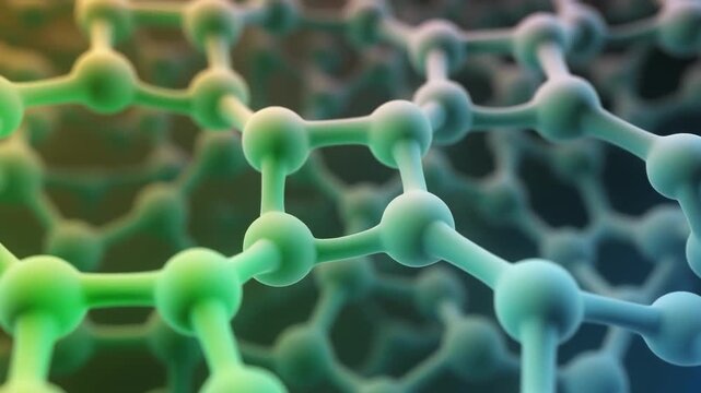 3D rendered microscopic view of green algae cells in motion