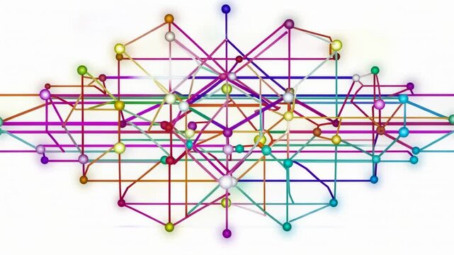 Abstract 3D molecular structure animation sequence