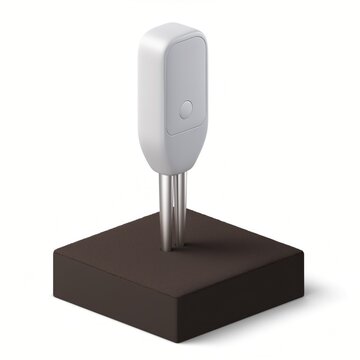 Modern minimalist desk accessory featuring sleek white design on a stylish dark platform, perfect for enhancing contemporary office decor and organization