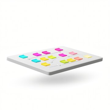 Colorful Sticky Notes Arranged on a White Surface in Creative Composition for Office or Study Organization and Brainstorming Activities