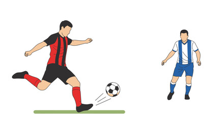Obraz premium Soccer Player Kicking a Ball.