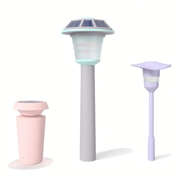 Modern Solar Street Lighting Solutions Featuring Three Unique Designs for Sustainable Urban Environments and Eco-Friendly Outdoor Spaces