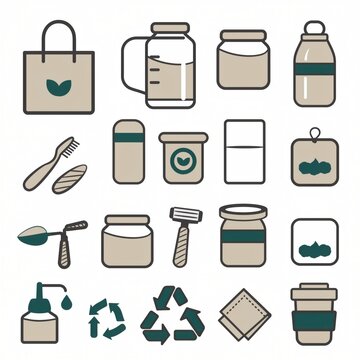 Eco-Friendly Lifestyle Elements with Reusable Products, Containers, and Sustainable Choices for a Greener Future