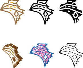 Naklejka premium ragged wing color icon vector. ragged wing sign. isolated symbol pack illustration