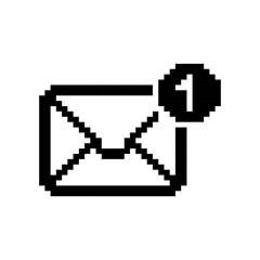 Fototapeta premium Pixel art new email icon
