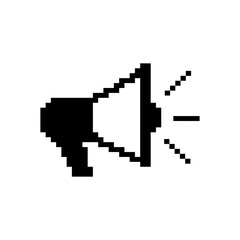 Fototapeta premium Pixel art megaphone broadcasting icon