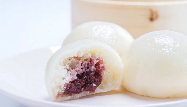 Close up of a berry filled cream puff on a plate.