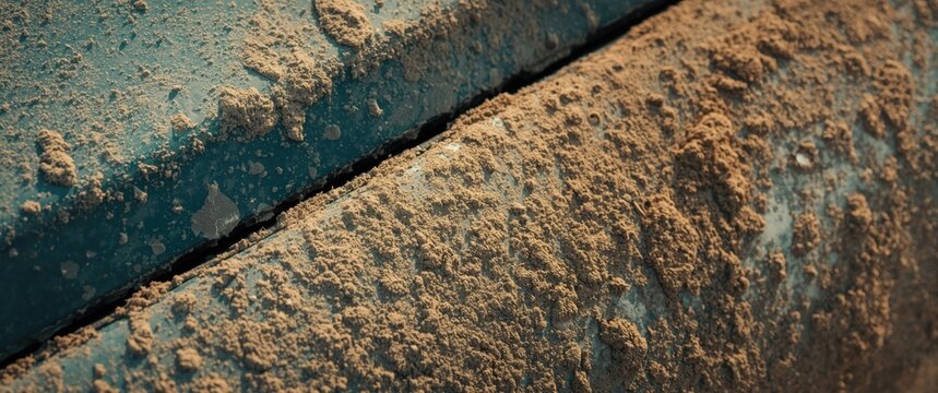 Close-up of dusty surface with dirt and grime