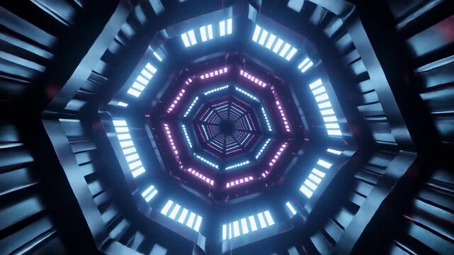 Abstract colorful geometric light spiral motion graphic loop
