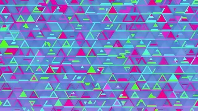 Abstract colorful geometric pattern animation with triangles