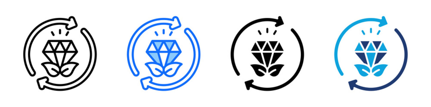 Sustainable Value Icon Set Multi Style Vector Illustration