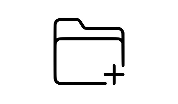Add new folder vector icon linear file plus sign symbol ui button