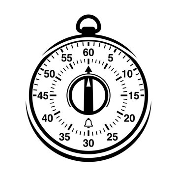 Kitchen Timer Black White Background
