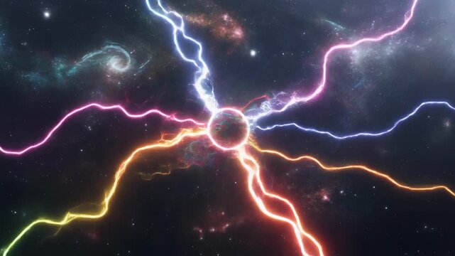Abstract cosmic nebula with glowing gas and stellar dust clouds