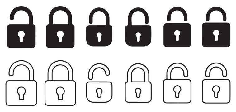 Security padlock icons with checkmarks representing verified protection. vector illustration eps 10