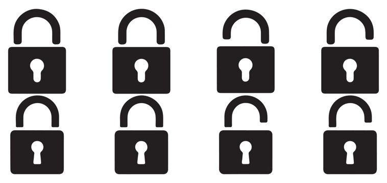 Simple rounded padlock icons for mobile app and interface design. vector illustration eps 10